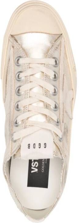 Golden Goose Gelamineerde Leren V Star Sneakers Yellow Dames