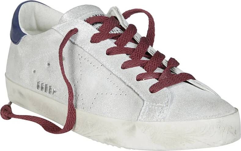 Golden Goose Gelamineerde leren veterschoenen Gray Dames