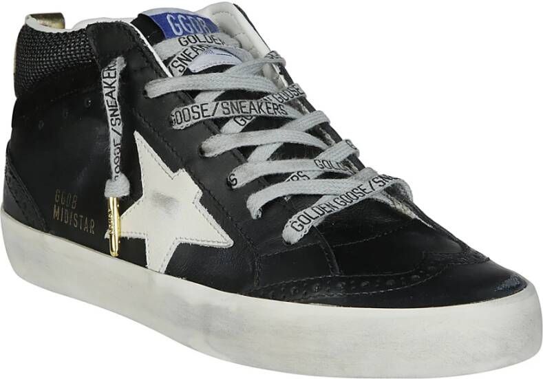 Golden Goose Gelamineerde Mid Star Stella Sneakers Black Dames