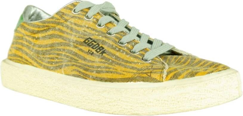 Golden Goose Gele Leren Sneaker met Zebra Print Yellow Dames