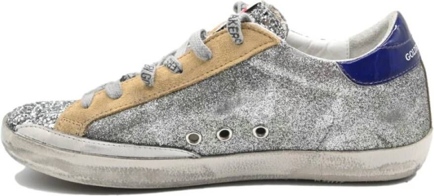 Golden Goose Glitter Camouflage Sneakers Gray Dames