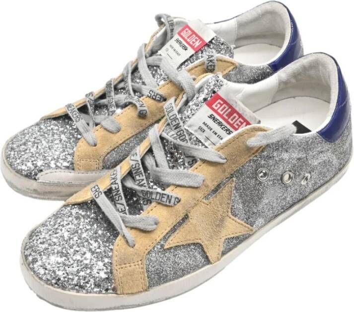 Golden Goose Glitter Camouflage Sneakers Gray Dames