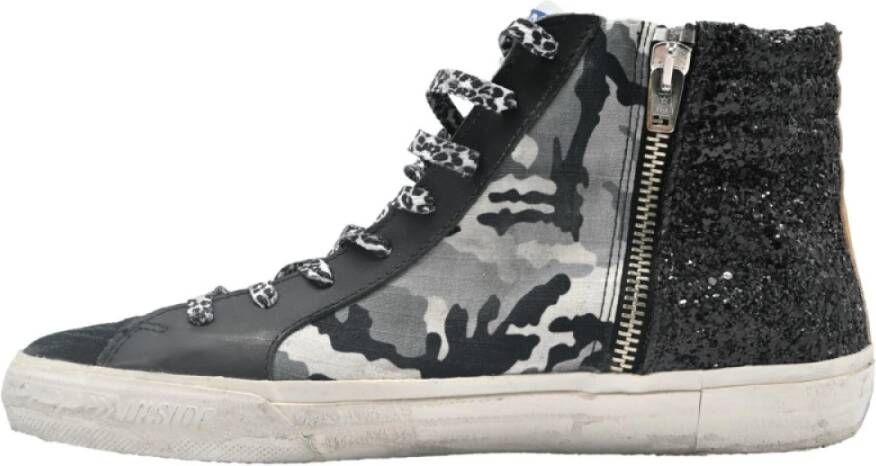 Golden Goose Glitter Camouflage Sneakers Gray Dames