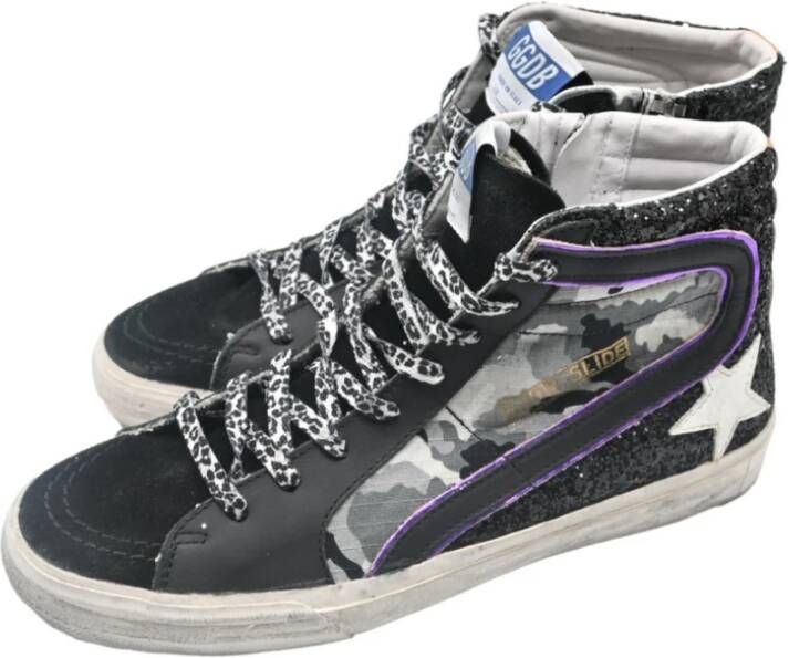 Golden Goose Glitter Camouflage Sneakers Gray Dames