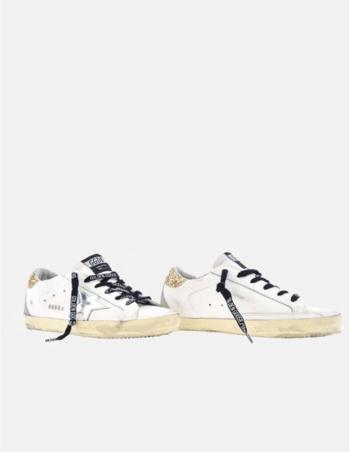 Golden Goose Glitter Heel Super-Star Witte Sneakers White Dames