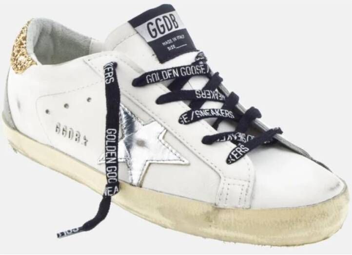 Golden Goose Glitter Heel Super-Star Witte Sneakers White Dames