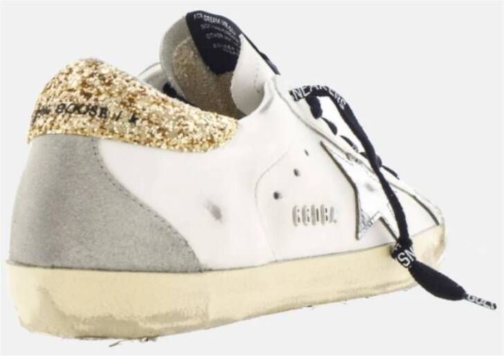 Golden Goose Glitter Heel Super-Star Witte Sneakers White Dames