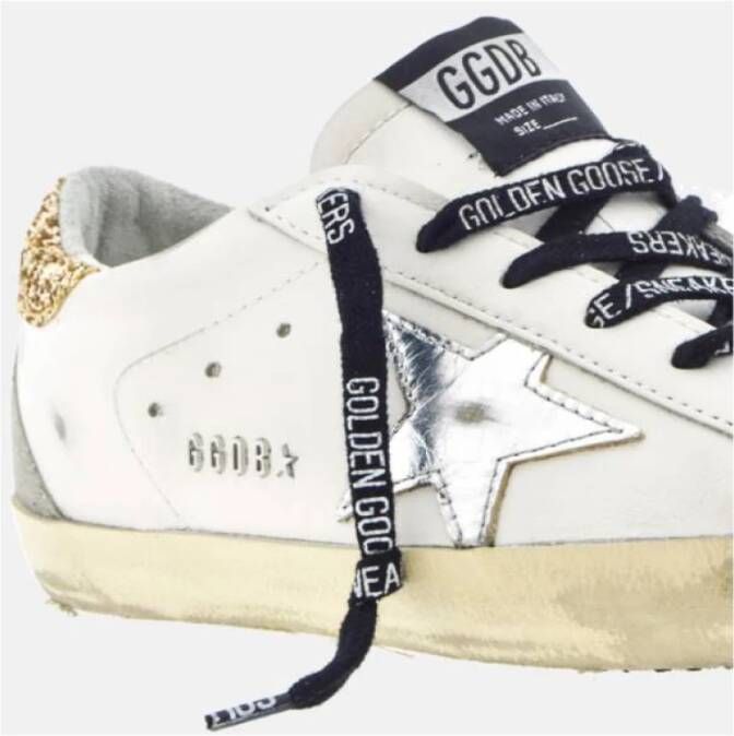 Golden Goose Glitter Heel Super-Star Witte Sneakers White Dames