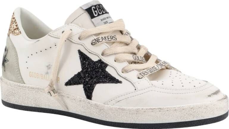 Golden Goose Glitter Leren Sneakers met Sterdetail White Dames