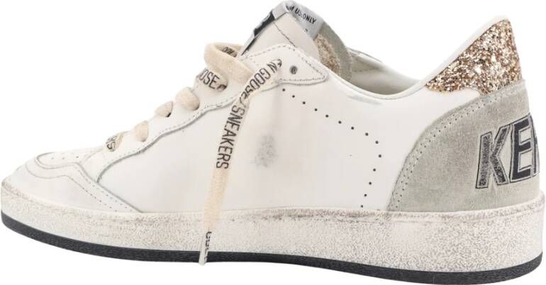 Golden Goose Glitter Leren Sneakers met Sterdetail White Dames