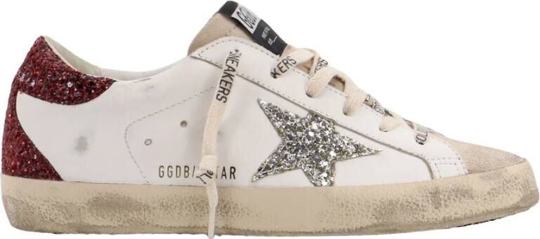 Golden Goose Glitter Leren Sneakers met Stericoon White Dames