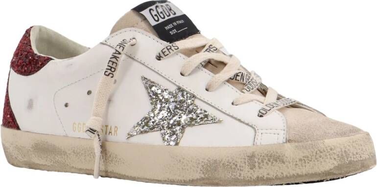 Golden Goose Glitter Leren Sneakers met Stericoon White Dames