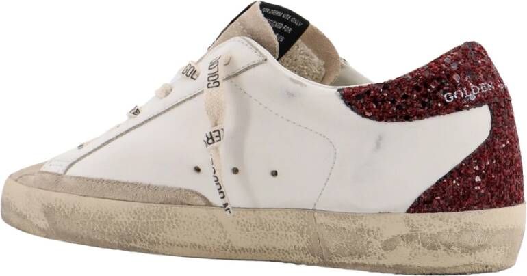 Golden Goose Glitter Leren Sneakers met Stericoon White Dames