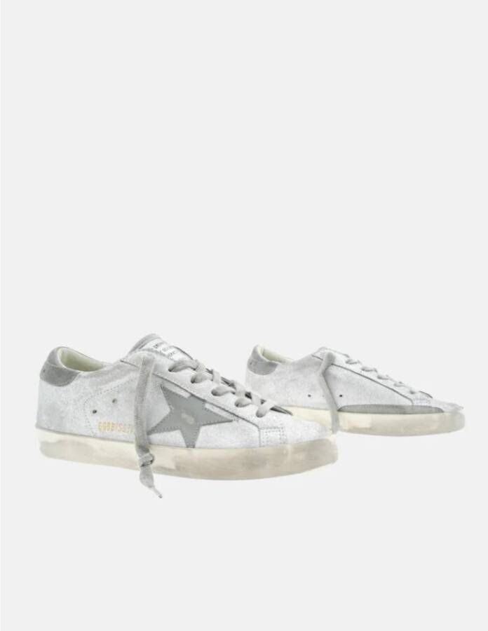 Golden Goose Glitter Leren Super-Star Sneakers Gray Dames