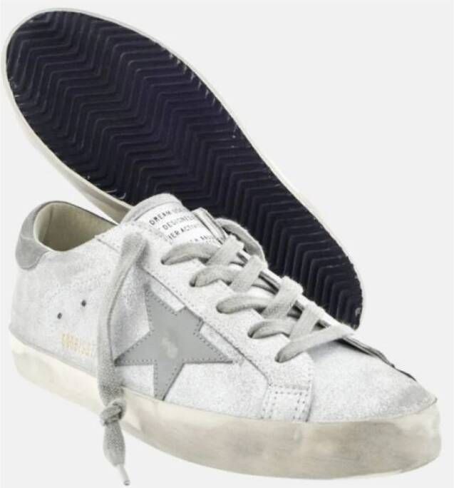 Golden Goose Glitter Leren Super-Star Sneakers Gray Dames