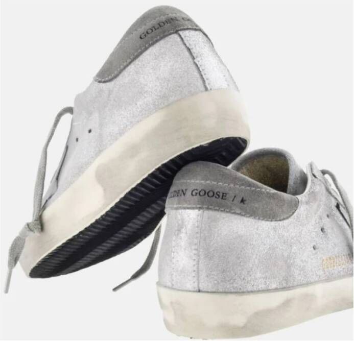 Golden Goose Glitter Leren Super-Star Sneakers Gray Dames