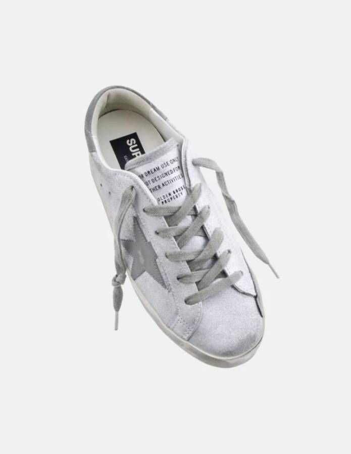 Golden Goose Glitter Leren Super-Star Sneakers Gray Dames