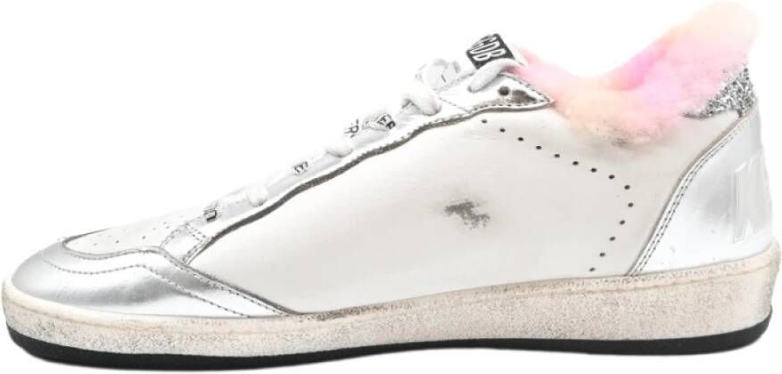 Golden Goose Glitter Shearling Sneakers Wit Zilver Multicolor Dames