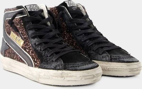 Golden Goose Glitter Sneakers met ronde neus Bruin Dames