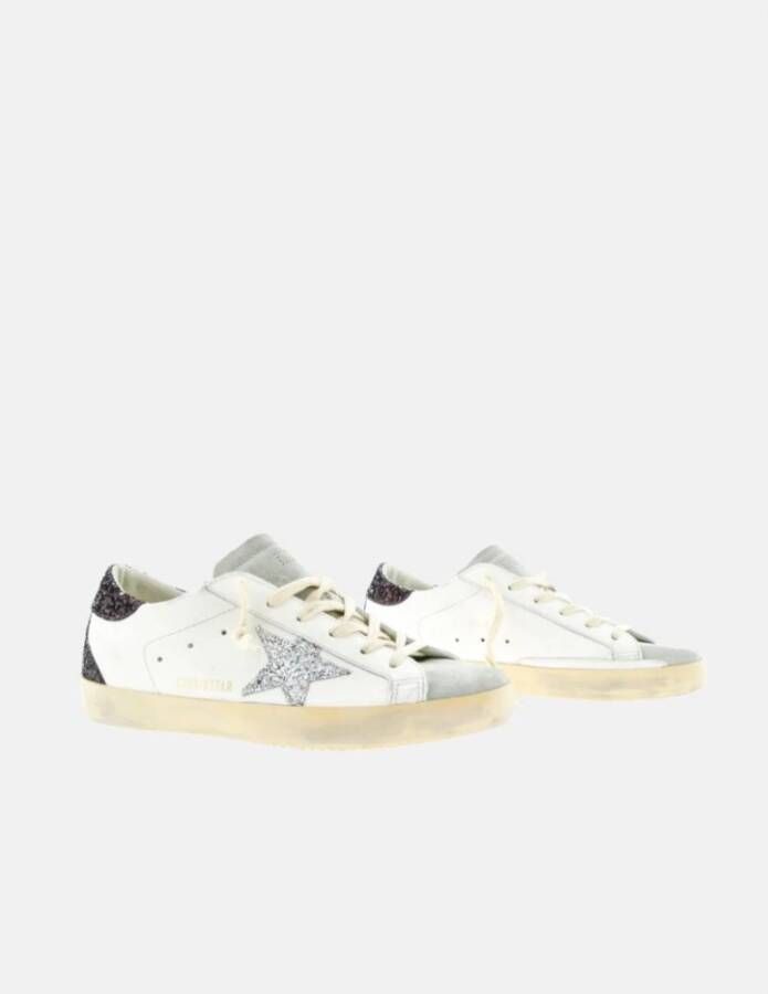 Golden Goose Glitter Star Brown Heel Sneakers White Dames