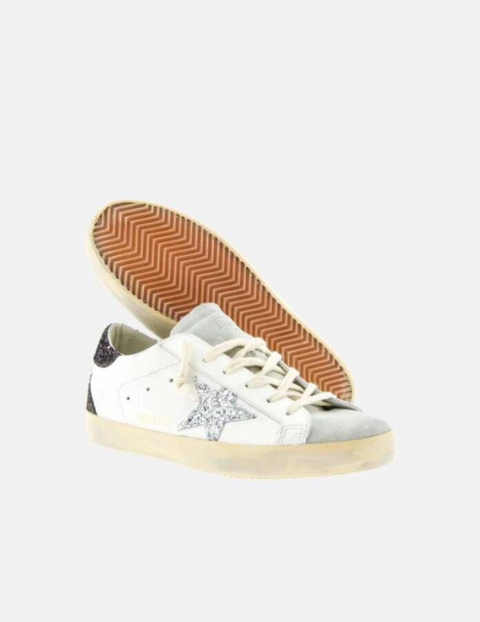 Golden Goose Glitter Star Brown Heel Sneakers White Dames