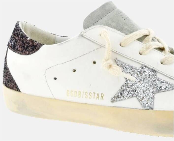 Golden Goose Glitter Star Brown Heel Sneakers White Dames