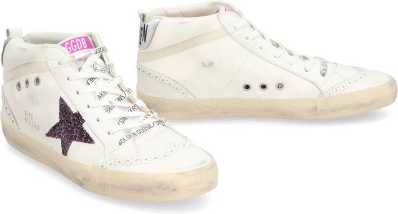 Golden Goose Glitter Star Mid-Top Sneakers White Dames