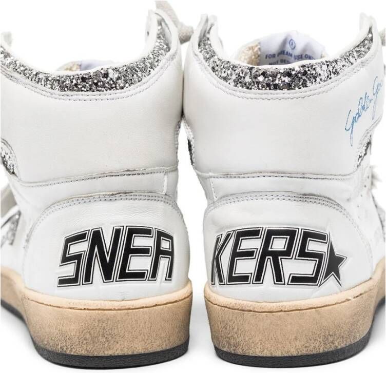 Golden Goose Glitter Star Nappa Upper Enkellaarzen White Dames