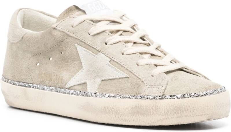 Golden Goose Glitter Star Suede Klassieke Sneakers Beige Dames