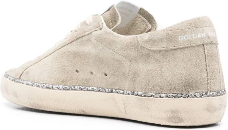 Golden Goose Glitter Star Suede Klassieke Sneakers Beige Dames