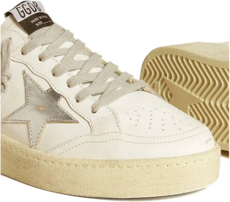 Golden Goose Glitter Ster Leren Bovenkant Sneakers Beige Dames