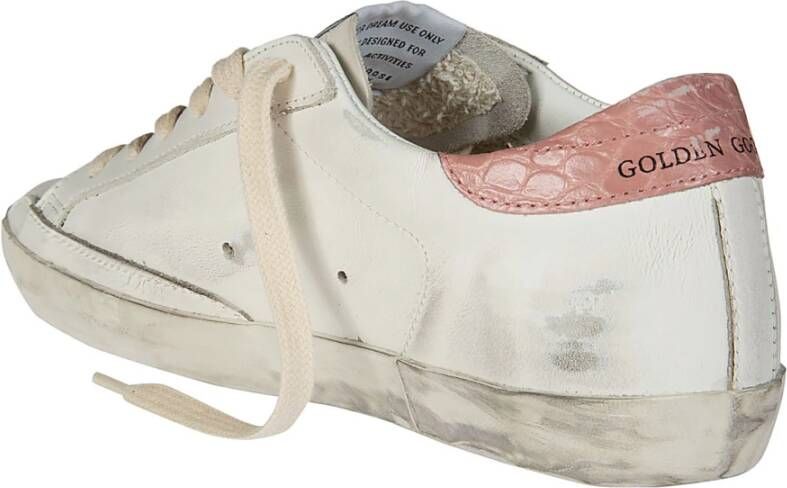 Golden Goose Glitter Ster Leren Hak Cocco White Dames