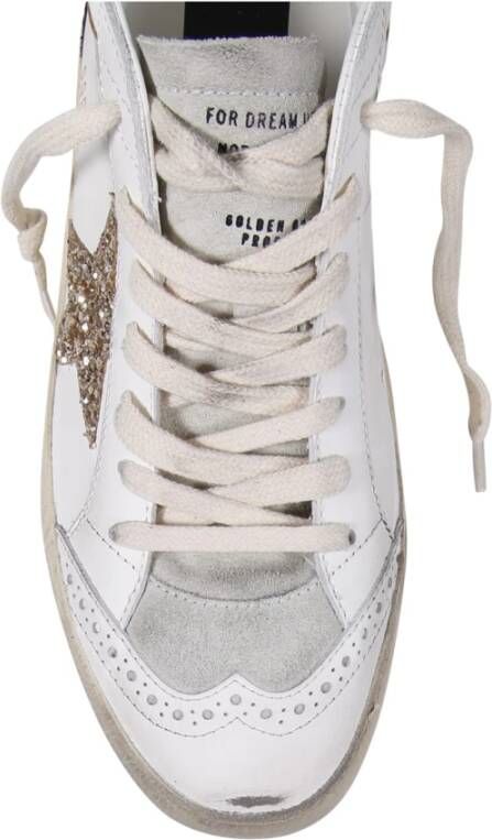 Golden Goose Glitter Ster Leren Hak en Golf White Dames