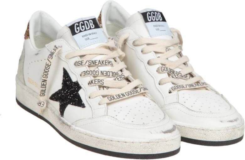 Golden Goose Glitter Ster Leren Sneakers Vintage Stijl White Dames