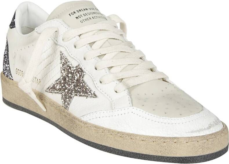 Golden Goose Glitter Ster Leren Sneakers White Dames