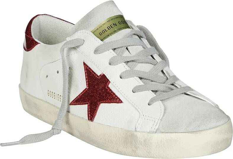 Golden Goose Glitter Ster Leren Sneakers White Dames