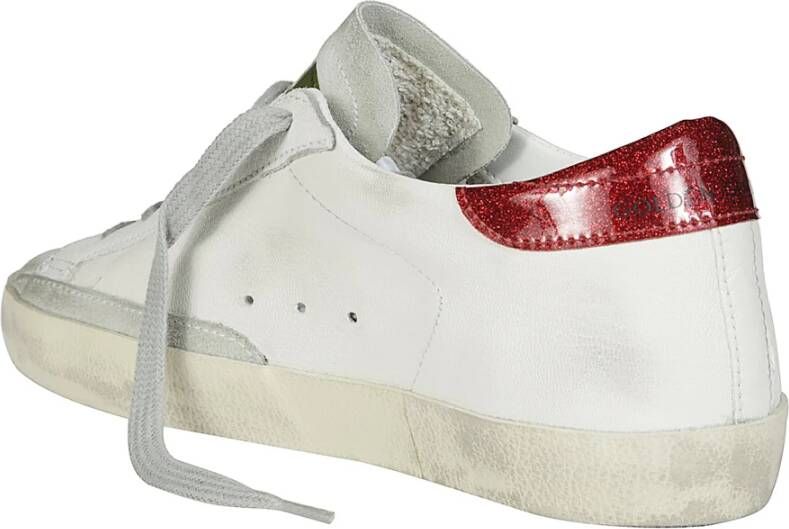 Golden Goose Glitter Ster Leren Sneakers White Dames