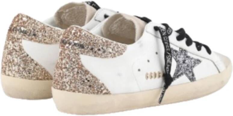 Golden Goose Glitter Ster Leren Sneakers Wit White Dames