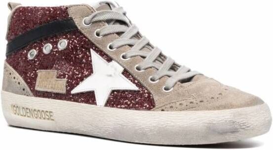 Golden Goose Glitter Ster Patch Sneakers Red Dames