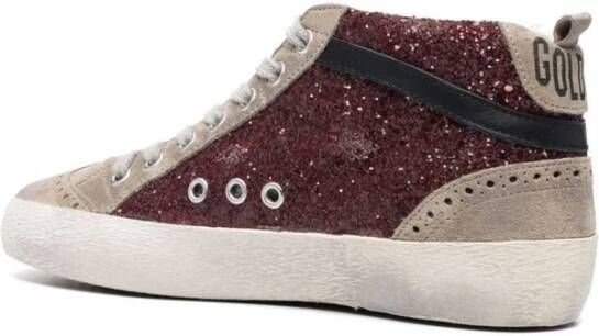 Golden Goose Glitter Ster Patch Sneakers Red Dames