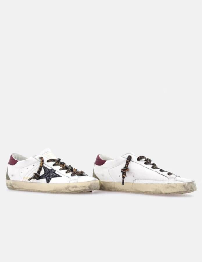 Golden Goose Glitter Ster Rode Hak Sneakers White Dames