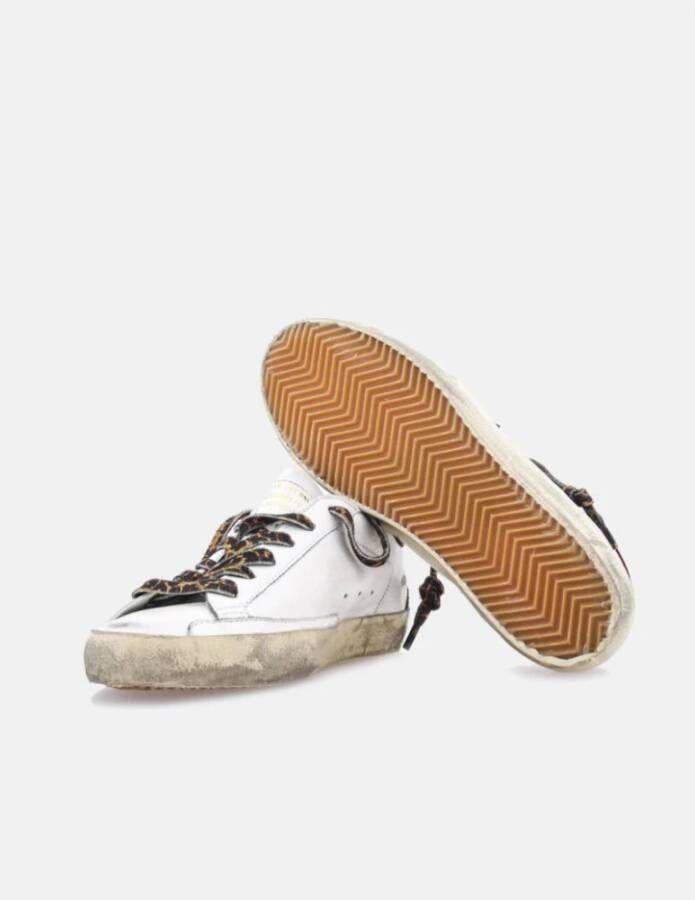 Golden Goose Glitter Ster Rode Hak Sneakers White Dames