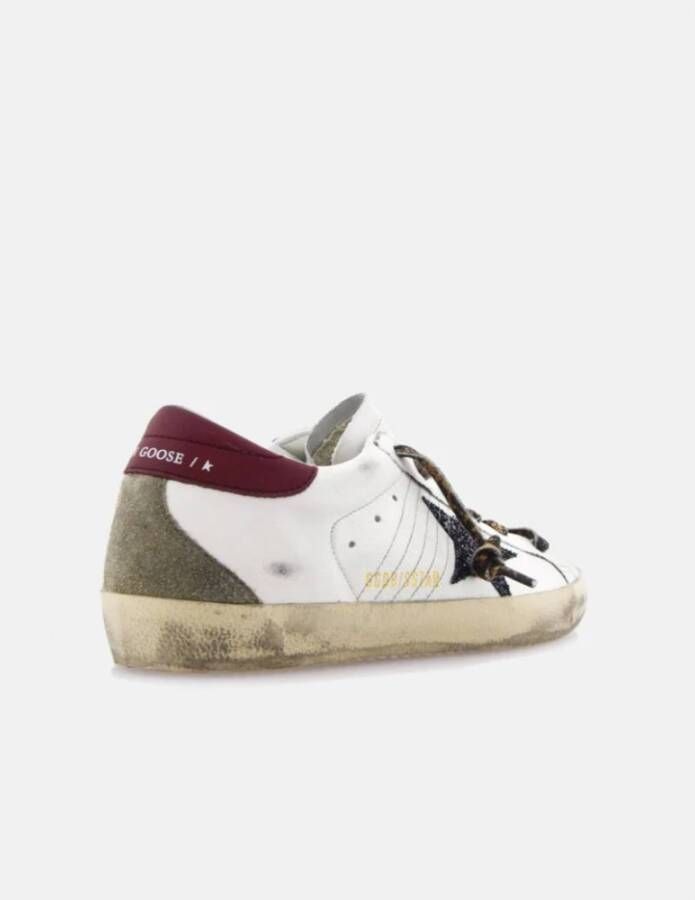 Golden Goose Glitter Ster Rode Hak Sneakers White Dames