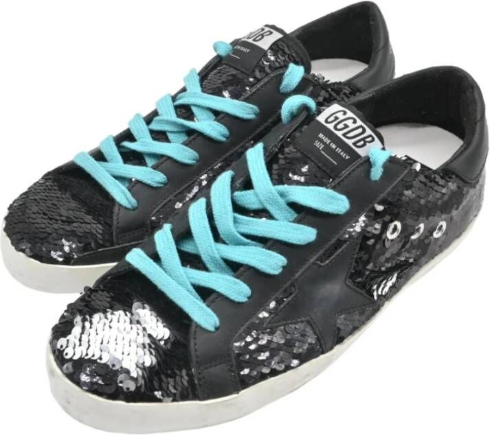 Golden Goose Glitter Strass Zwarte Sneakers Black Dames