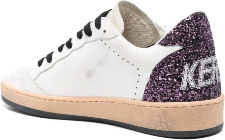 Golden Goose Glitter Suede Ballstar Sneakers White Dames