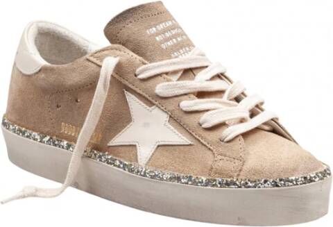 Golden Goose Glitter Suède Sneakers met Leren Ster Brown Dames