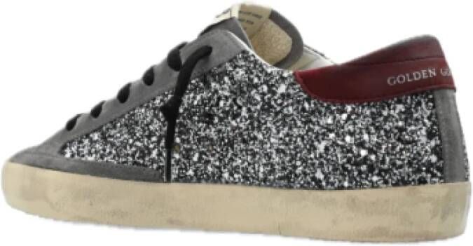 Golden Goose Glitter Suède Sneakers met Rode Hiel Gray Dames