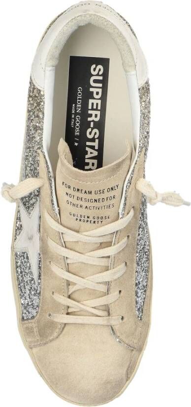 Golden Goose Glitter Suede Star Heel Sneakers Beige Dames