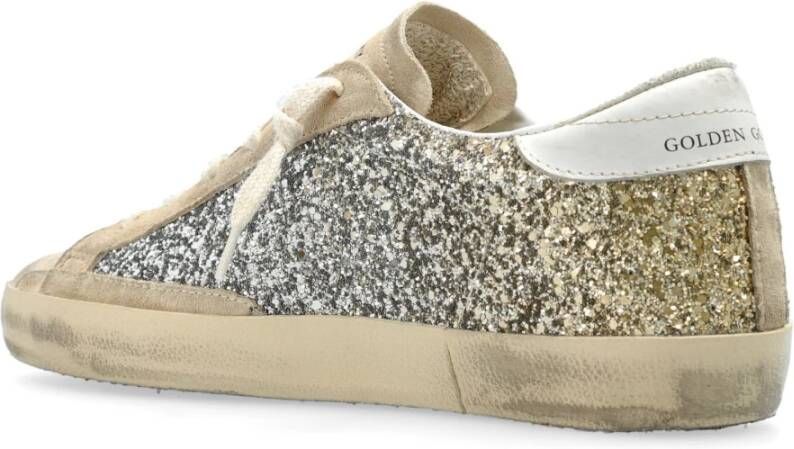 Golden Goose Glitter Suede Star Heel Sneakers Beige Dames