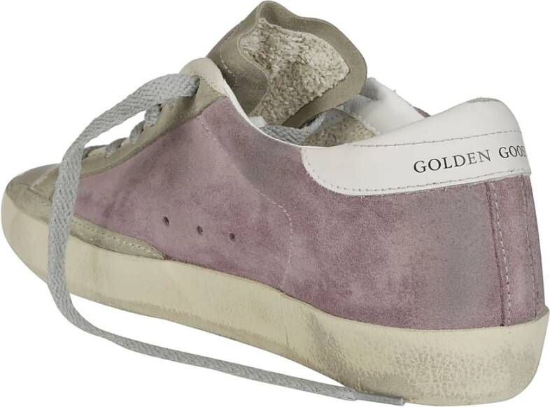 Golden Goose Glitter Suede Stella Superstar Leren Hak Pink Dames